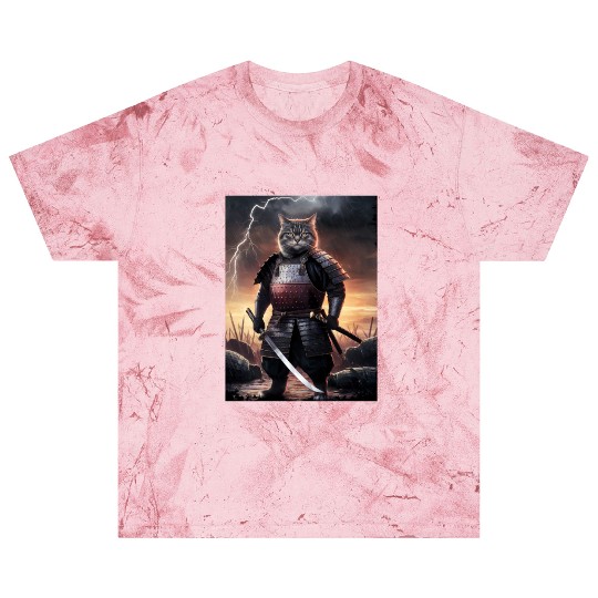 Japanese Cat Samurai Cat Blast T Shirts