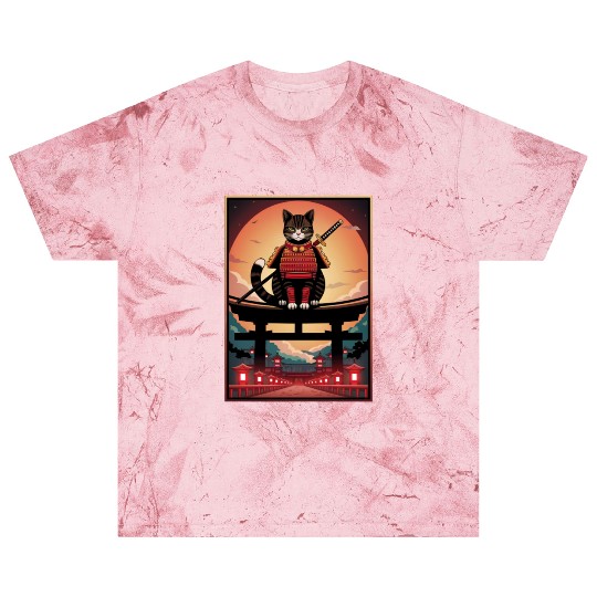 Japanese Cat Samurai Cat Blast T Shirts