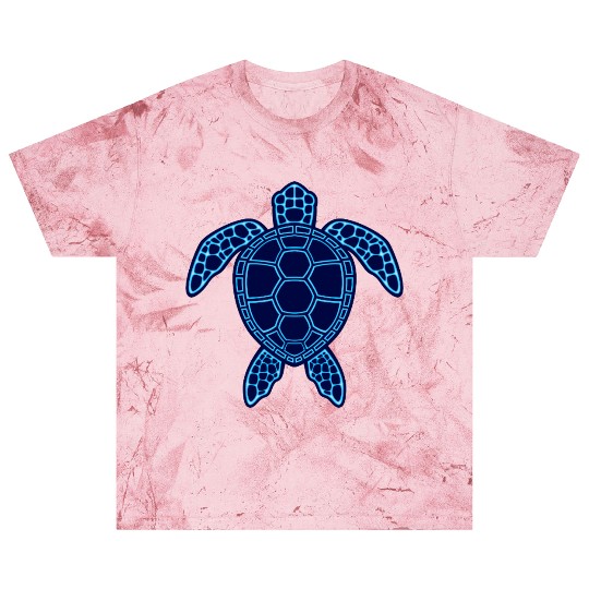Blue Neon Lava Sea Turtle Design Blast T Shirts