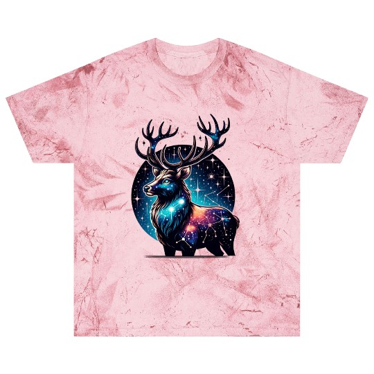Celestial Stag with Cosmic Night Sky Blast T Shirts