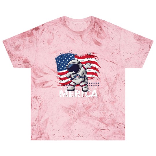 Merica Astronaut Adventure Dab with American Flag Blast T Shirts