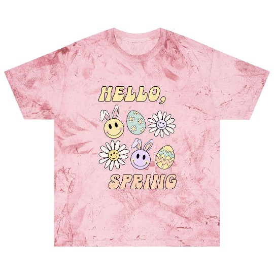 Hello Spring Cute Easter Bunny Design Blast T Shirts