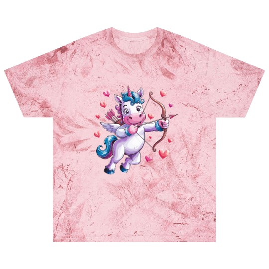 Magical Cupid Unicorn with Hearts and Bow Blast T Shirts