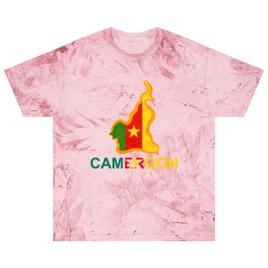 Cameroon Map with Flag Colors, proud Cameroonian Blast T Shirts