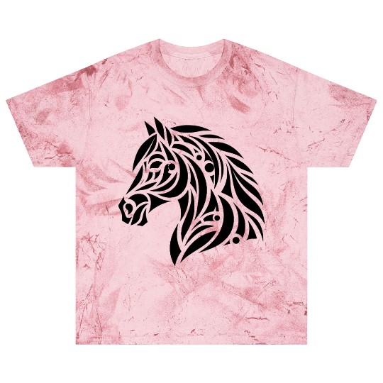 Tribal Horse Head Portrait Pony Tattoo Blast T Shirts