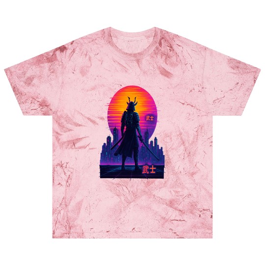 Neon Samurai - Cyberpunk Warrior Art Blast T Shirts