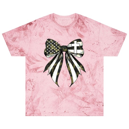 Coquette Bow Cross Faith Camouflage US Flag Pride Blast T Shirts