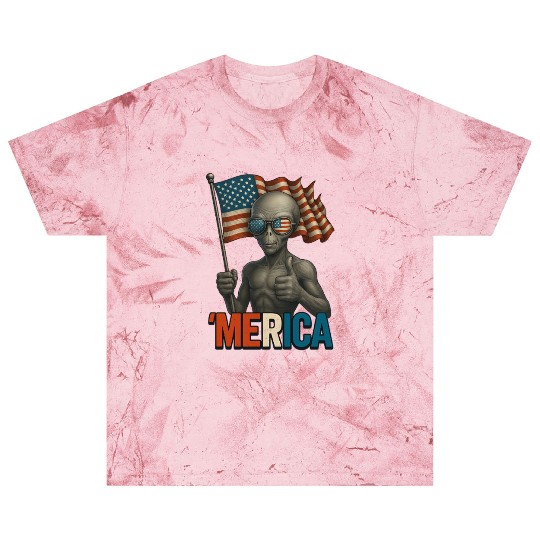 Thumbs Up Merica Alien 4th of July Funny Blast T Shirts