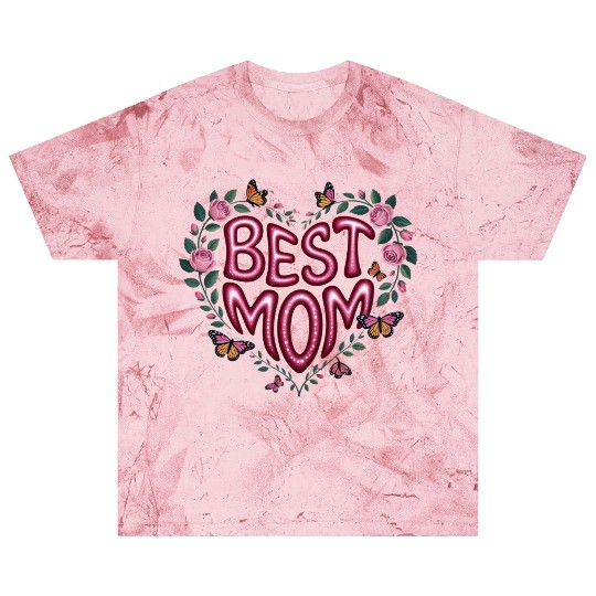 Trendy Best Mom Ever, Mother's Day Heart Floral Blast T Shirts