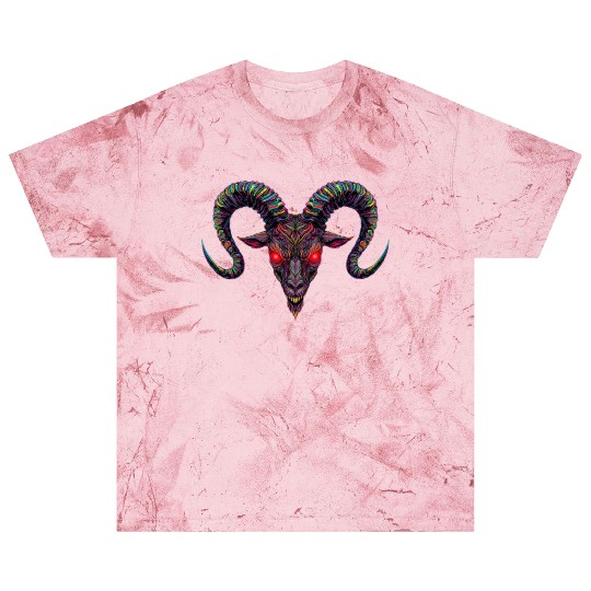 Psychedelic Demon Head with Spiral Horns Blast T Shirts