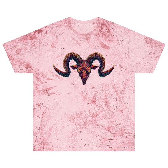 Hypnotic Demon Ram with Psychedelic Spiral Horns Blast T Shirts