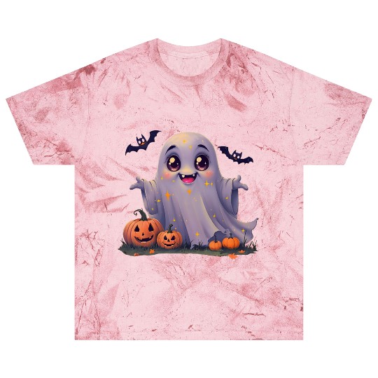 Adorable Rounded Ghost Cartoon Blast T Shirts.