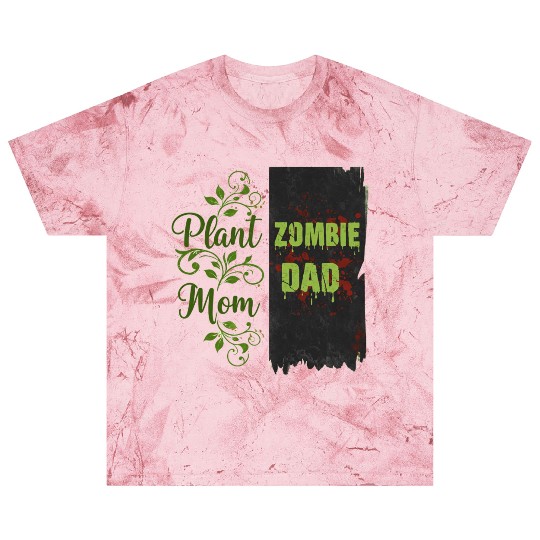 Plant Mom Zombie Dad Couple Design Blast T Shirts