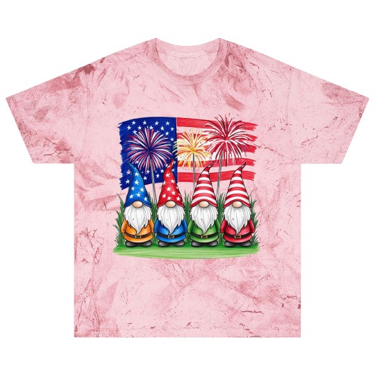 Patriotic Gnomes Fireworks American Flag Blast T Shirts