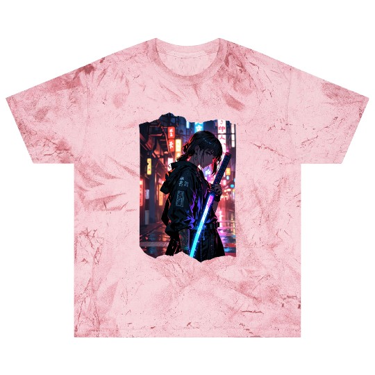 Cyberpunk Samurai Girl Blast T Shirts