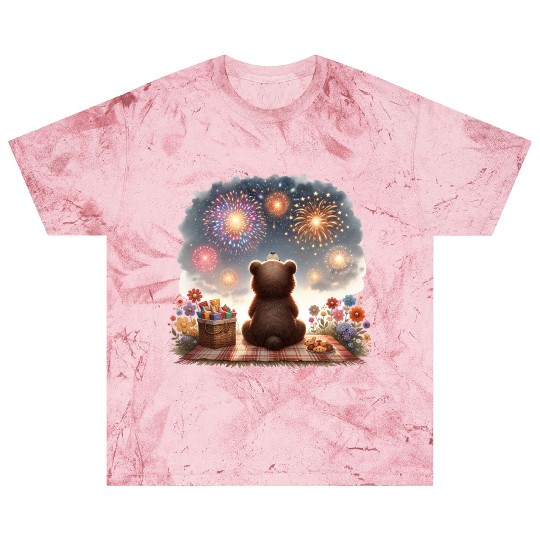 Fireworks Picnic Bear – Night Sky Celebration View Blast T Shirts