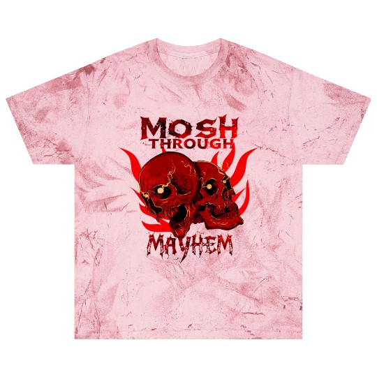 Mosh Through Mayhem Skull Design Blast T Shirts