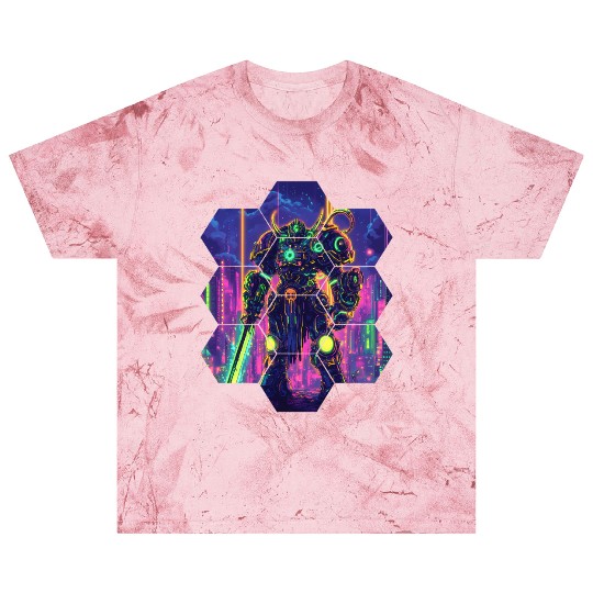 Bright Sci Fi Warrior In Neon Colors Blast T Shirts
