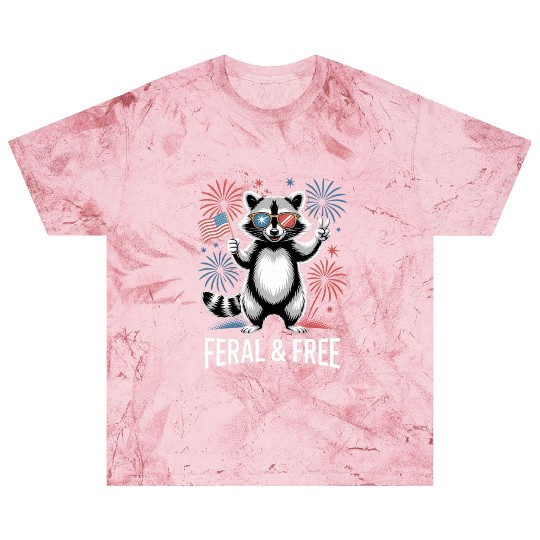 Feral And Free Patriotic Raccoon Blast T Shirts