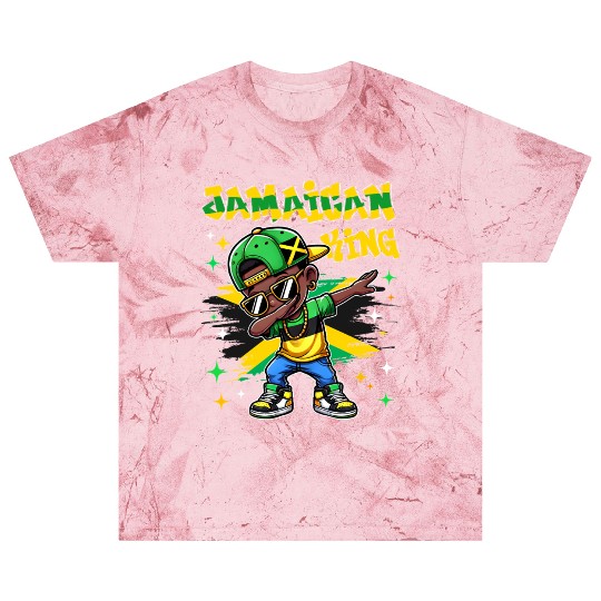 Jamaican King dabbing Jamaica Flag Pride for Kids Blast T Shirts