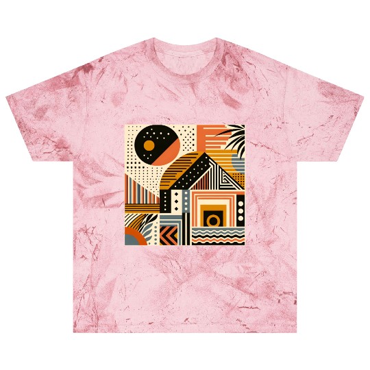Vibrant Geometric Shapes Blast T Shirts