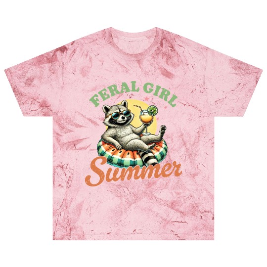 Raccoon Feral Girl Summer Blast T Shirts