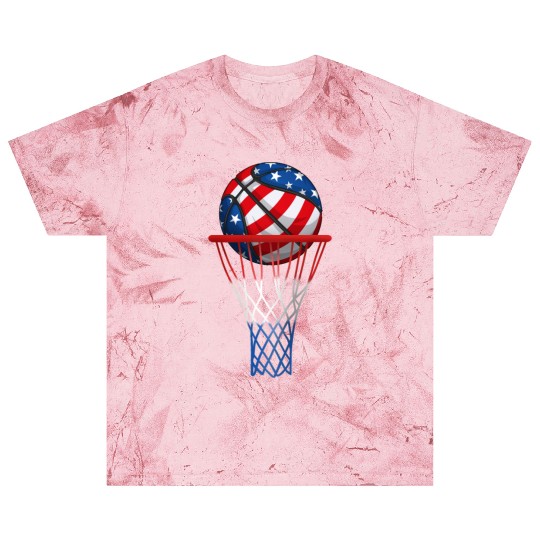 Basketball American Patriotic 4th Of July US Flag Blast T Shirts