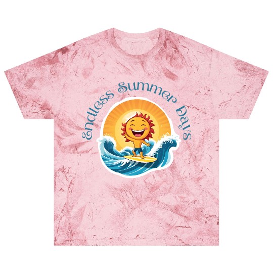 Cartoon Sun Surfing – Endless Summer Days. Blast T Shirts