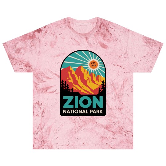 Zion National Park Retro Sunset Art Blast T Shirts