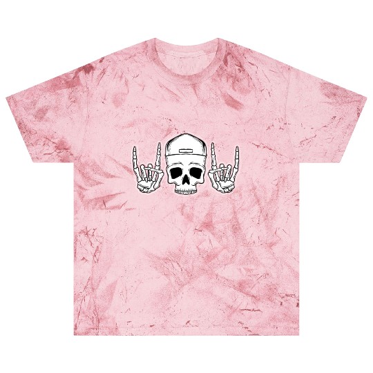 Skull Rock On Skeleton Hands Art Blast T Shirts