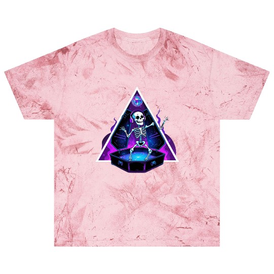 Neon Dancing Skeleton in Coffin Blast T Shirts