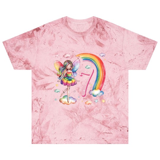 Magical Rainbow Fairy Elf 7th Birthday Girl Blast T Shirts