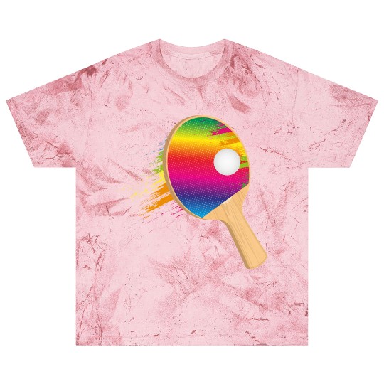 Colorful table tennis bat with ball – sporty Blast T Shirts