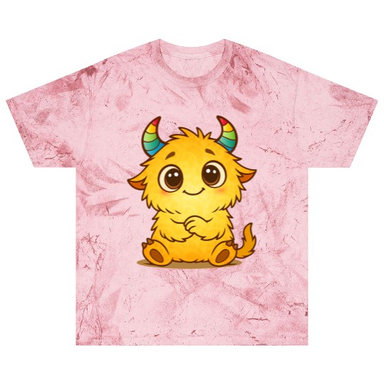 Cute Yellow Monster with Rainbow Horns Blast T Shirts