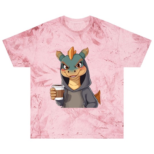 Dragon Character in Cozy Blast T Shirts with Coffee