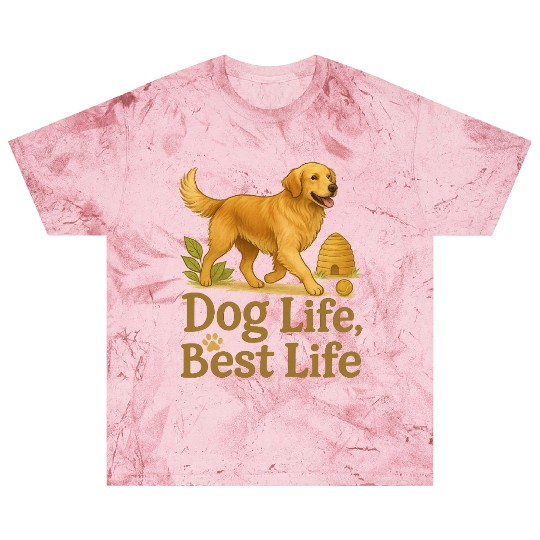 Dog Life Best Life – Golden Retriever Art Blast T Shirts