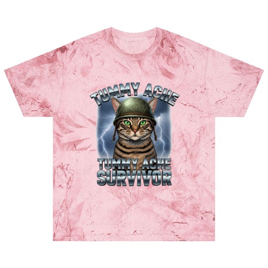 Funny Brave Cat Tummy Ache Survivor Meme Art Blast T Shirts