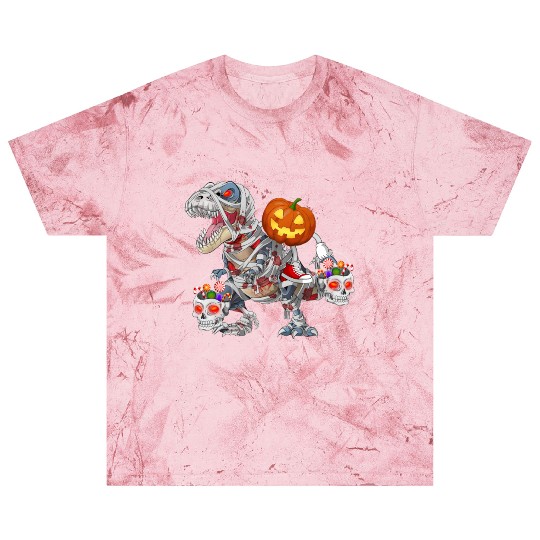 Pumpkin Riding Zombie Mummy Dinosaur Halloween Blast T Shirts