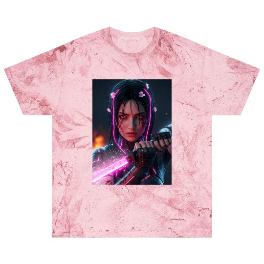 Cyberpunk Samurai Girl Blast T Shirts