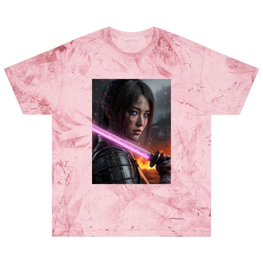 Cyberpunk Samurai Girl Blast T Shirts