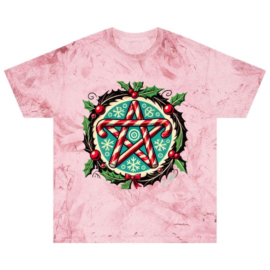 Yule Pentacle with Candy Canes Pagan Holiday Desig Blast T Shirts