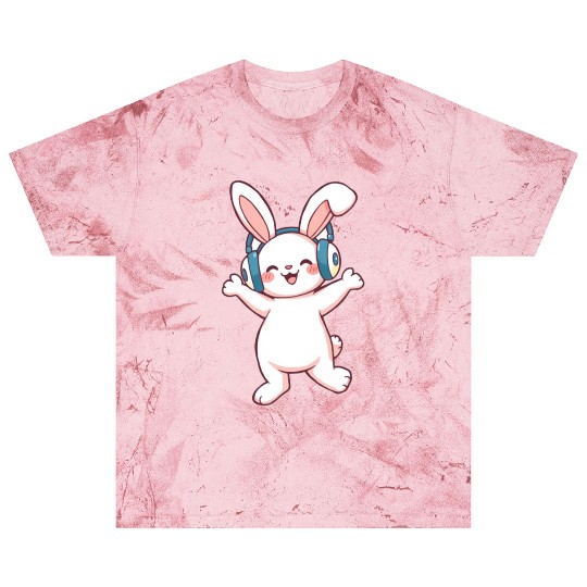 Joyful Bunny with Headphones Blast T Shirts