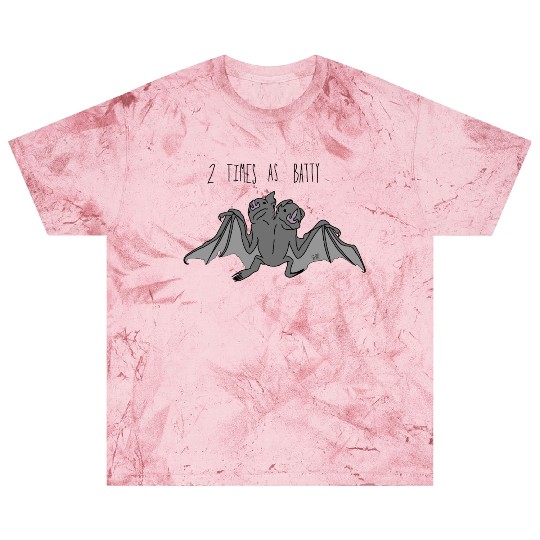 Whimsical Double Headed Bat Illustration Blast T Shirts