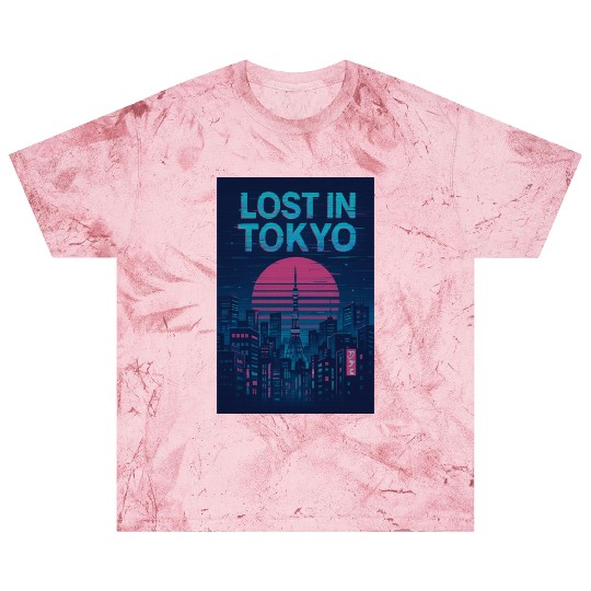 Lost in Tokyo – Retro Futurism Glitch Blast T Shirts