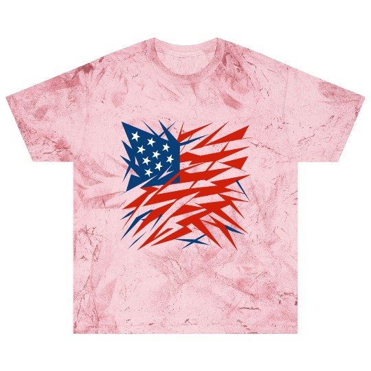 Abstract American Flag Deconstructivism Style Blast T Shirts