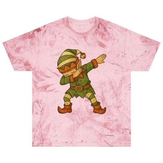 Patchwork Dabbing Elf Christmas Vintage Folk Art Blast T Shirts