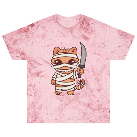 Mummy Cat Warrior Cartoon Design Blast T Shirts