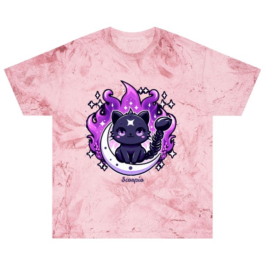 Enchanted Night Sky Scorpio Cat Design Blast T Shirts