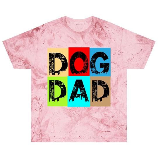 Dog Dad – Colorful Retro Pet Lover Design Blast T Shirts