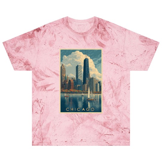 Chicago Skyline with Sailboats Blast T Shirts